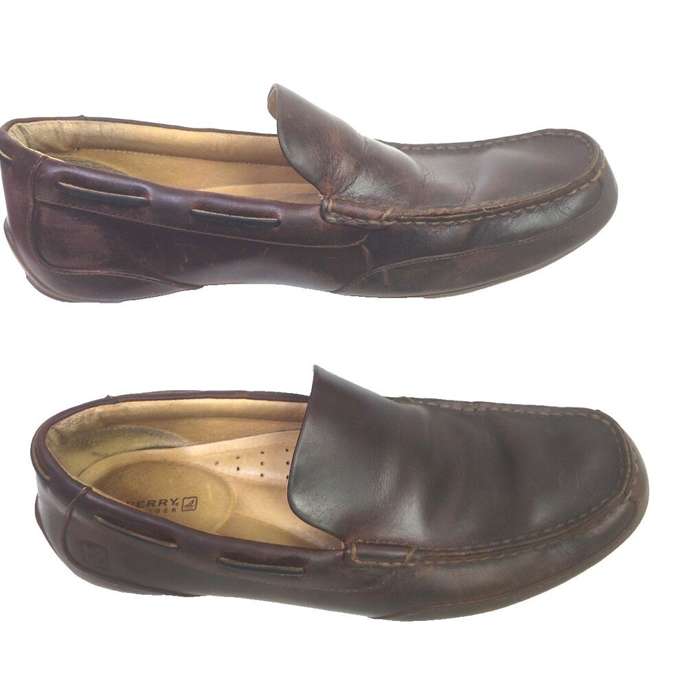 Sperry Top-Sider Men’s Brown Leather Loafers Slip On Casual Shoes Size 12 M